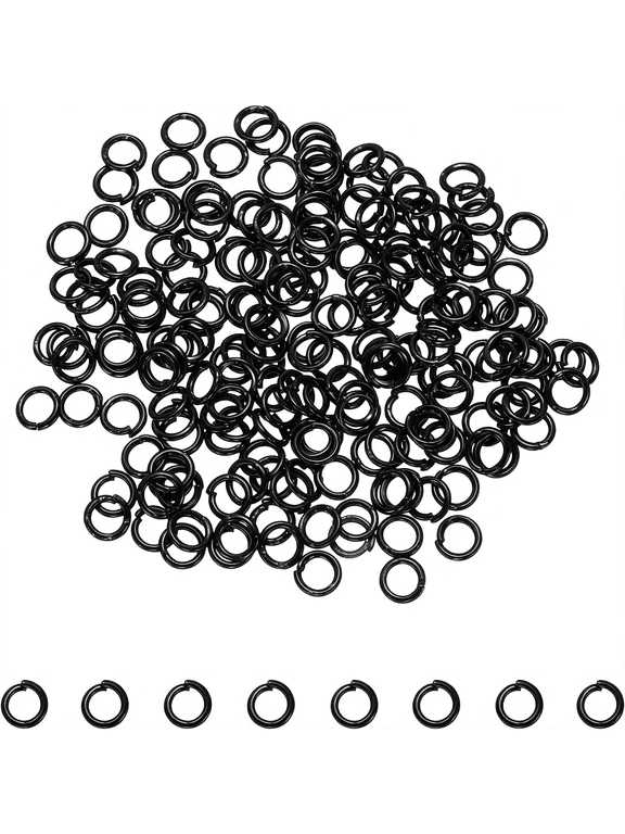 200 Pcs Open Jump Rings,4Mm Split Metal O Ring 0.7Mm Thick Keychains Connector Ring for Jewelry Making Diy Necklaces Bracelet Earrings Craft Making,Black