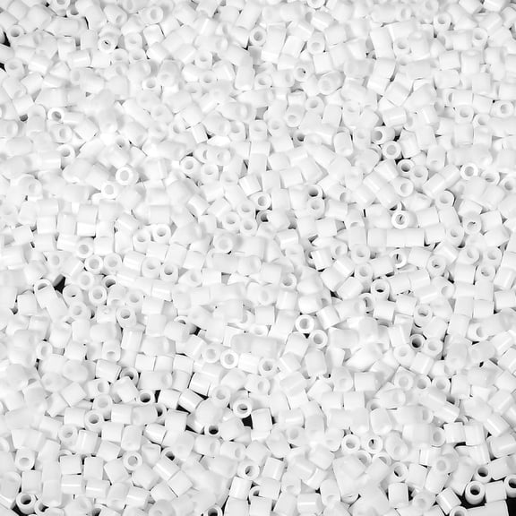 BZCOE 2000Pcs Fuse Beads 5Mm White Fuse Beads Kit Melty Bead Bulk Iron Bead for Arts and Crafts Christmas Birthday Gifts Fuse Beads