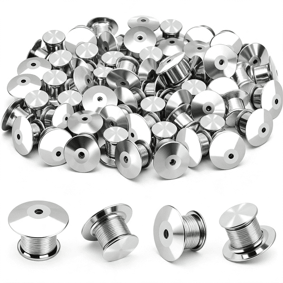 BZCOE 20Pcs Locking Pin Back Locking Pin Keeper Clasp, Metal Pin Backing for Brooch Enamel Lapel Pin Lock Sturdy Metal Pin Backs
