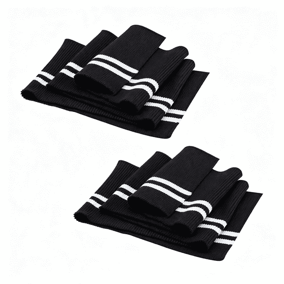 BZCOE 2Pcs Elastic Fiber Ribbing Fabric,Black Stripes Pattern Knitted Waistband Knit Ribs Welts,Cuffs,Neck Bands for Trimming and Edging Garments,5.5X37.5Inch,2Mm Thick