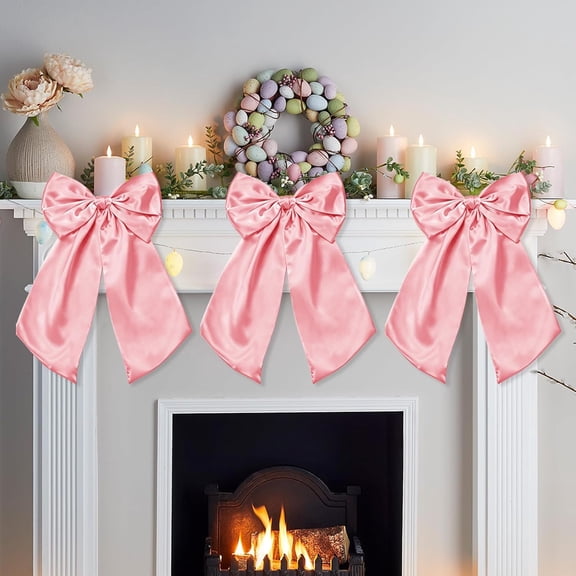 BZCOE 3Pcs Large Bow Decor,24X12Inch Premium Giant Satin Bow Big Bows Decoration for Wedding,Birthday Party,Proposal Premium Bow
