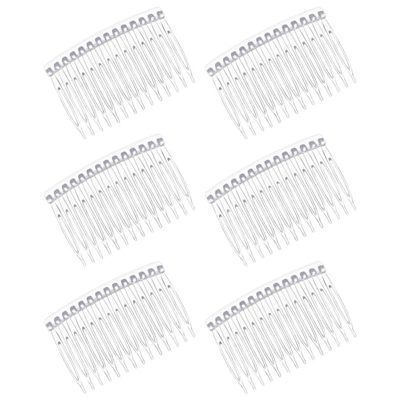 BZCOE 6 Pieces French Side Comb,14 Teeth Clear Plastic Hair Side Combs,Decorative Hair Combs Clips for Women Girls Bridal Wedding Veil Fine Hairs Versatile Hair Combs Clips