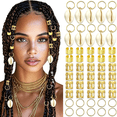 BZCOE 60Pcs Shell Hair Jewelry for Braids Seashell Loc Charms Gold Hair ...