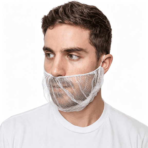 BZCOE Disposable Honeycomb Nylon Beard Nets|Breathable,Durable|Beard Net [Black|Brown|White|18"|21"]