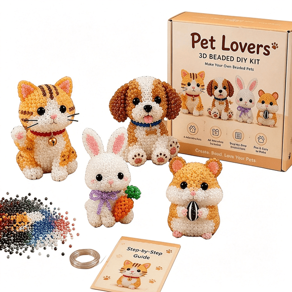 BZCOE Diy Animal Beading Kit,2026 Tiny 3D Beaded Animal Diy Kit with Colorful Beads and Instructions,Stress Relief Creative Decoration Gifts for Adults Teens Beginners&Craft Enthusiasts