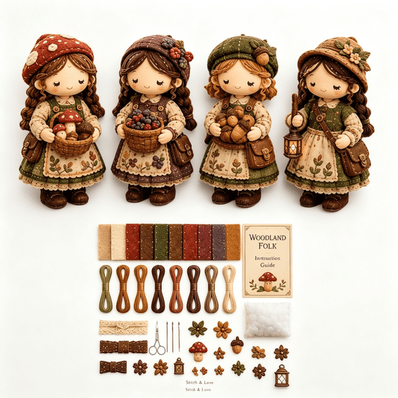 BZCOE Forest Patchwork Diy Kit Series Beginner Sewing Craft Kit Home Decor&Gifts,Forest Theme Diy Patchwork Kit G