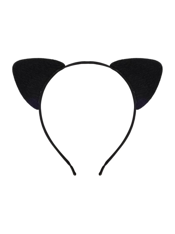 Furry Cat Ears Headband,Kitty Ear Costume Accessories for Halloween Women | Soft Plush Black Cat Ears Headband,For Hair Accessories, Party Gift, Hairband, Headwear, Halloween Cosplay Parties