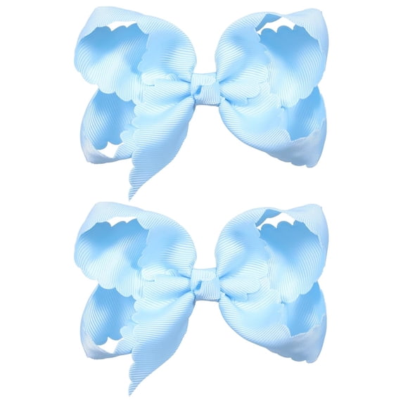 Grogram Ribbon BZCOE Grosgrain Ribbon Scalloped Hair Bows for Teen Girls,2Pcs 4