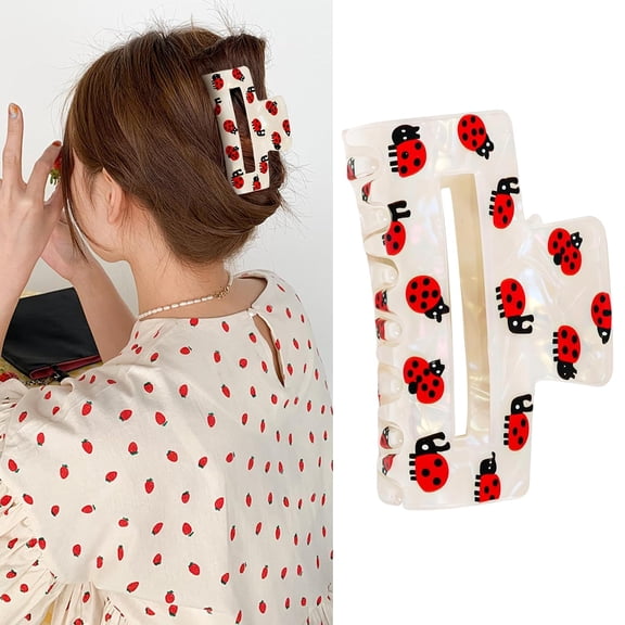 BZCOE Ladybug Hair Clips for Women Cute Ladybug Hair Claw Clips Red Black Lady Bug Hair Barrettes Girls Hair Accessories for Birthday Back to School Party Supplies