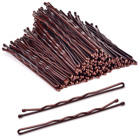 BZCOE Large Bobby Pins Brown, 2.75" Jumbo Hair Pins Brown Long Bobby Pins for Thick Hair for Women Girls with Box-120 Count French Twist Hair Pin