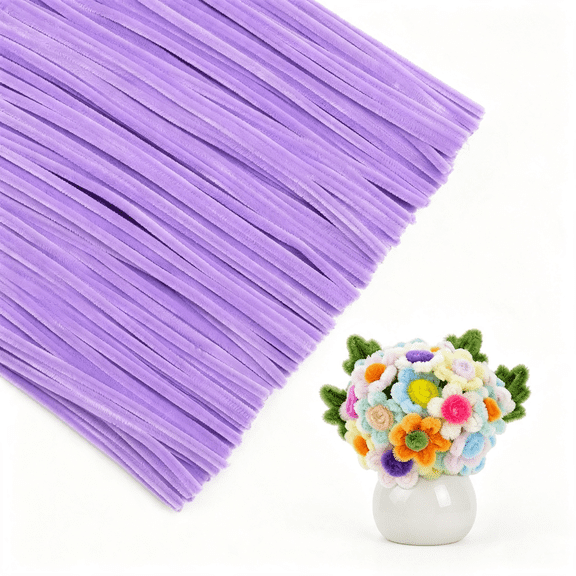 BZCOE Pipe Cleaners,200Pcs Light Purple Flower Making Chenille Stems|Chenille Stems for Diy Flower Making&Festival Decor&Party Projects,Pipe Cleaner Crafts,Art and Craft Supplies