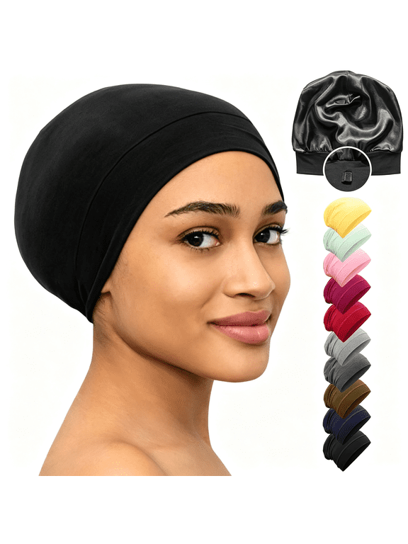 Satin Bonnet for Sleeping,Curly Hair Wrap Sleep for Men,Adjustable Silk Beanies for Women,Silk Hair Bonnet Bonnet