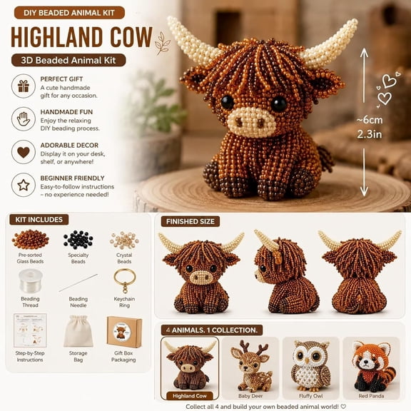BZCOE Tiny 3D Beaded Animal Diy Kit,4-Piece Handmade Beading Craft Set for Beginners,Cute Bead Art Mini Desk Decor Gift Beaded Mallard Duck Kit(Pond Friends)