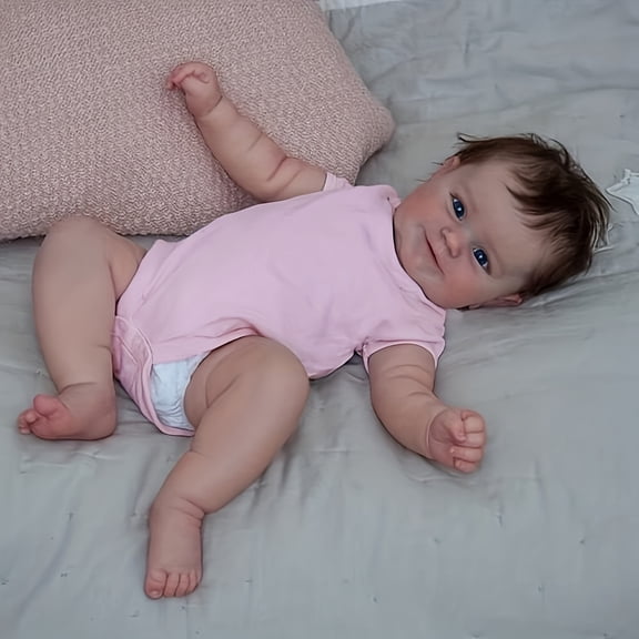 BZDOLL 20inch 50cm Adorable Reborn Baby Doll with Vinyl Body Newborn Bebe Princess Toddler Girl Birthday Christmas Toy for Kids Gift