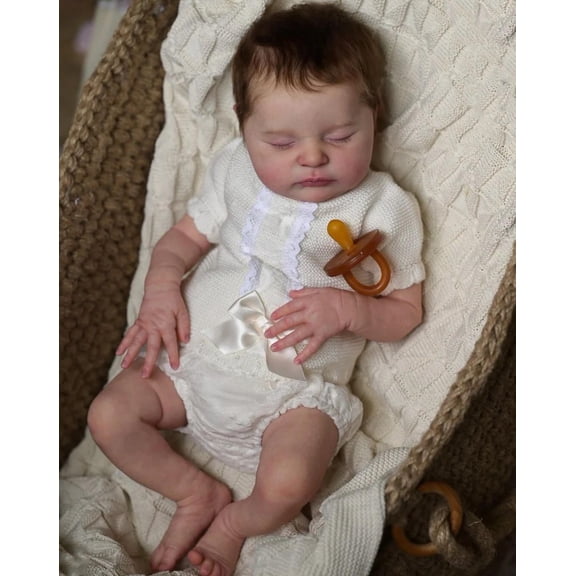 BZDOLL Realistic 50 CM 20 Inch Soft Vinyl Sleeping Reborn Baby Doll With 3D-painting Skin and Visible Veins Cute Play House Toy Child Birthday Gift