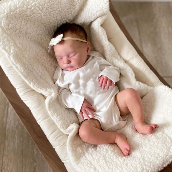 BZDOLL Realistic 50 CM Sleeping Laura Reborn Baby Doll With 3D-painting Skin and Vascular Vein, 20 Inch Soft Vinyl Newborn Bebe Alive Kid Cute Play House Toy Girl Birthday Gift