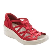 BZEES Women s Shoes Weightless Stretch Fabric Washable Slide Sandal, Scarlet, 12