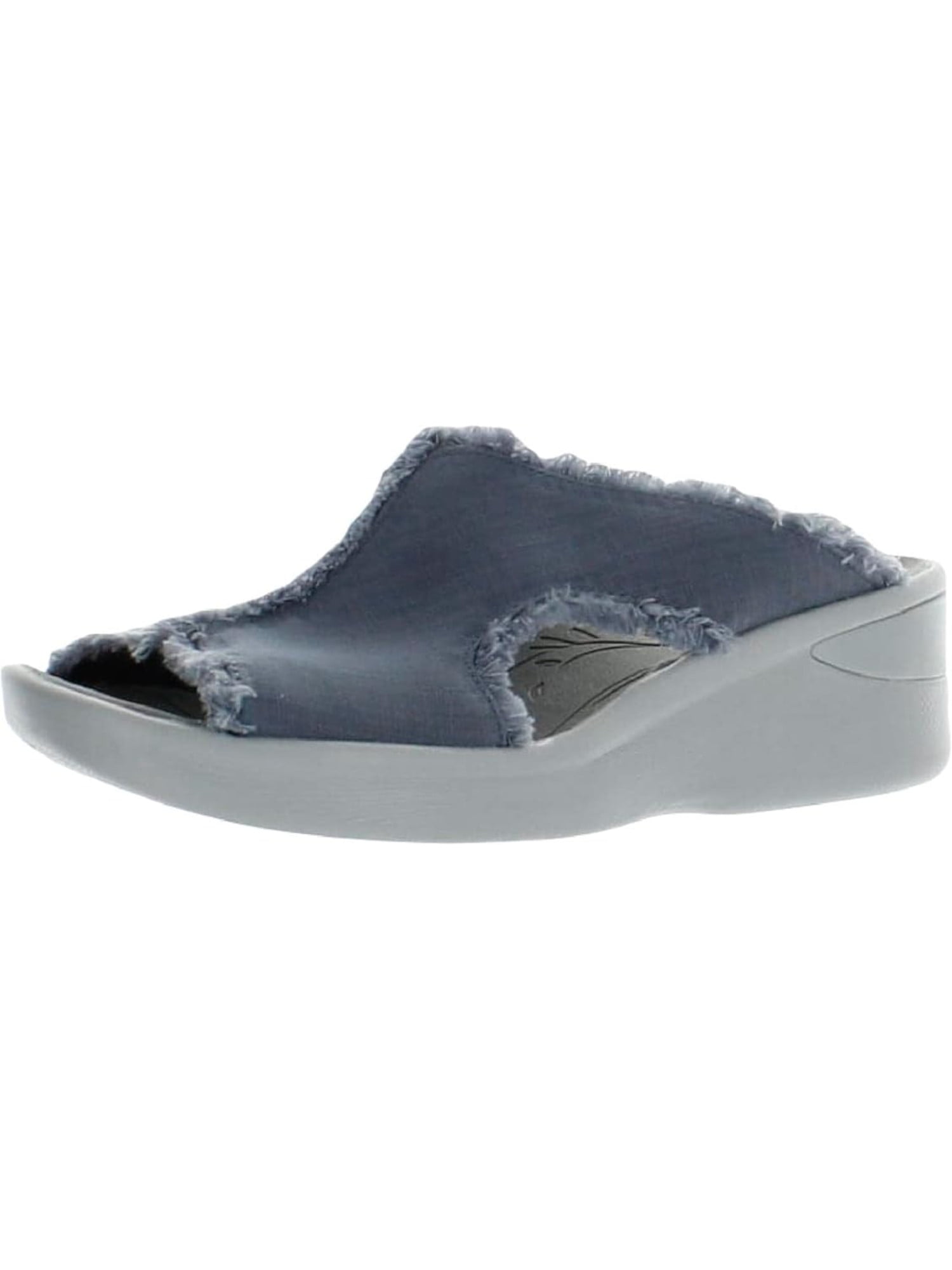 BZEES Womens Blue Frayed Padded Serendipity Peep Toe Wedge