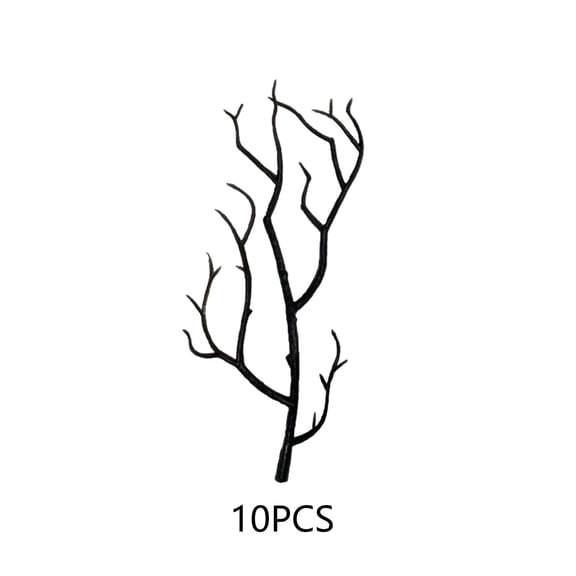BZGTZT 10 Pcs Artificial Bare Branches, Spooky Gothic Black Twig Stems for DIY Craft Vase, Flexible Faux Dried Tree Branches for Halloween Table Centerpiece Home Decor