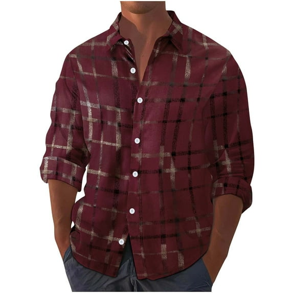 BZGTZT Flannel Shirt for Men Western Shirts for Men Pearl Snap Cowboy Plaid Vintage Lightweight Mens Flannel Shirt