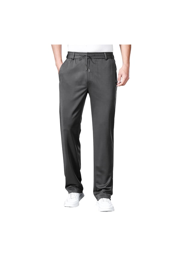 Men's Winter Loose Fleece Lined Sweatpants Zipper Fly Workout Jogger Pants