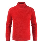 BZGTZT Mens Fuzzy Sherpa Turtleneck Sweaters Long Sleeve Fluffy Pullover Cozy Basic Fall Winter Warm Jumpers Tops