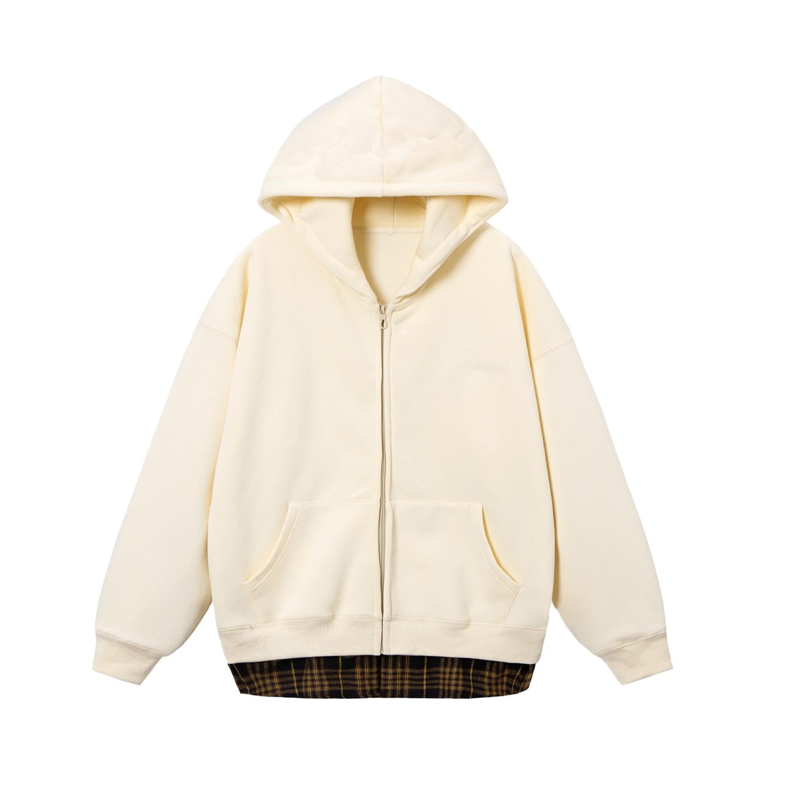 GORGLITTER Men's Oversized Zip-Up Hoodie – Drop Shoulder Graphic Sweatshirt With Long Sleeves - View #5