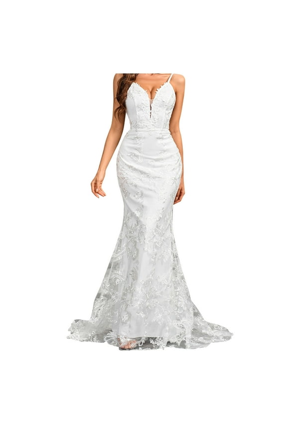 Mermaid Wedding Dresses for Bride Off Shoulder Flower Appliques Tulle Boho Beach Bride Dress with Train