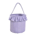 thumbnail image 1 of BZGTZT Ruffled Plaid Tote Basket, Gingham Cloth Storage Bucket, Rustic Handheld Harvest Basket for Fall Home Decor, Party Display & Seasonal Arrangements, 1 of 5
