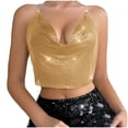 thumbnail image 1 of BZGTZT Sexy Camisole Brassiere for Women Metal Sequins Tank Tops Sleeveless Glitter Bralette for Rave Party Clubwear, 1 of 2