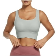 BZGTZT Sports Bras for Women Padded Yoga Tank Bralette Full Coverage Sports Bra Sleeveless Fitness Workout Crop Tops