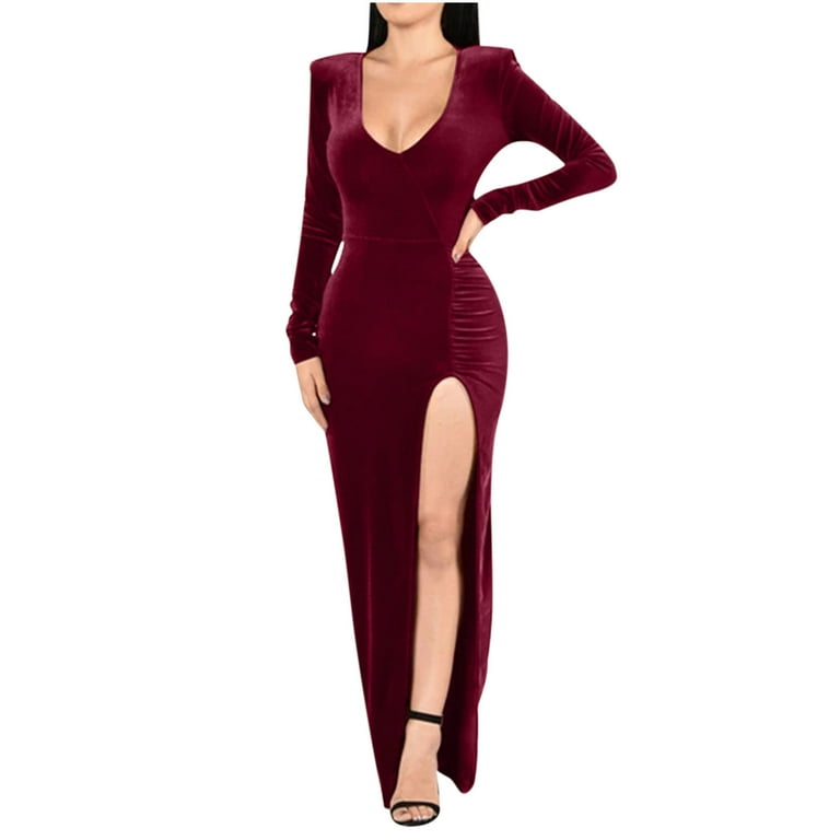 Sexy Prom Backless Velvet O Neck Evening Dresses Sexy Prom Backless Velvet O Neck Evening Dresses