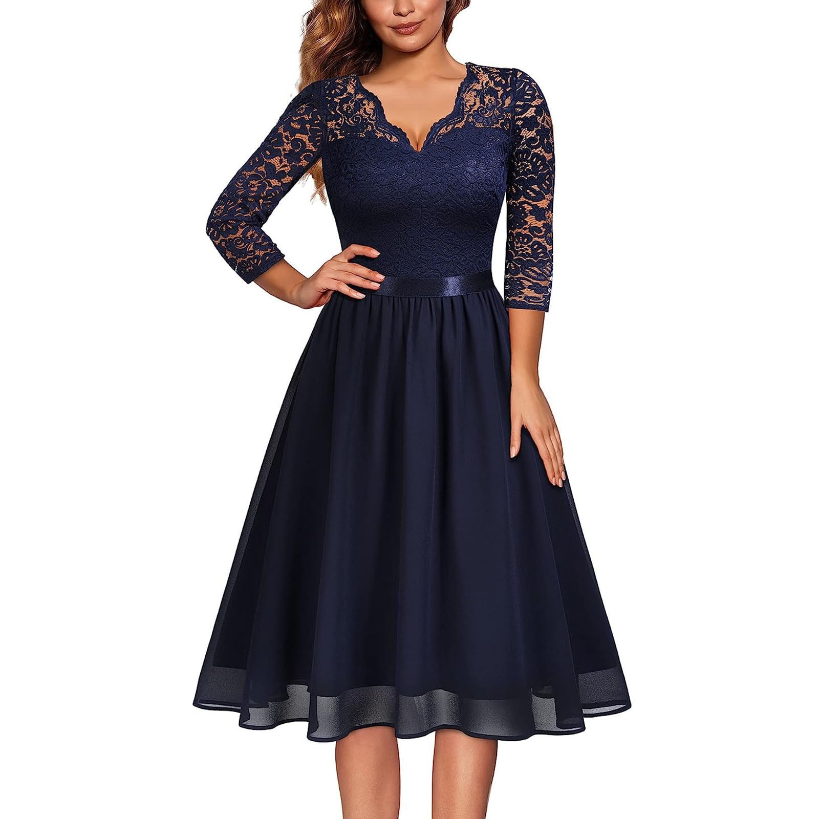 open lace back dress Botanical Garden Party Lace Midi M / Airy Blue