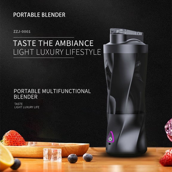 BZH Juicer Cup, Large Capacity, Portable, Powerful, Can Crush Ice, Suitable as a Gift and The Best Choice for Portable Travel Black