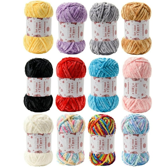BZIPZ Super Saver Chunky Chenille Yarn for Crocheting with Vibrant Colors Yarn in Bulk Great for Knitting,Crocheting,and Crafts