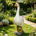 thumbnail image 1 of BZPIZ 11.8" Garden Porch Goose Statues, Funny Goose Farm Fence Decor, Resin Real Concrete Porch Goose Decor, Outdoor Animal Sculptures & Statues, Perfect for Home Garden Stairs, Backyard, Farm, Patio, 1 of 7