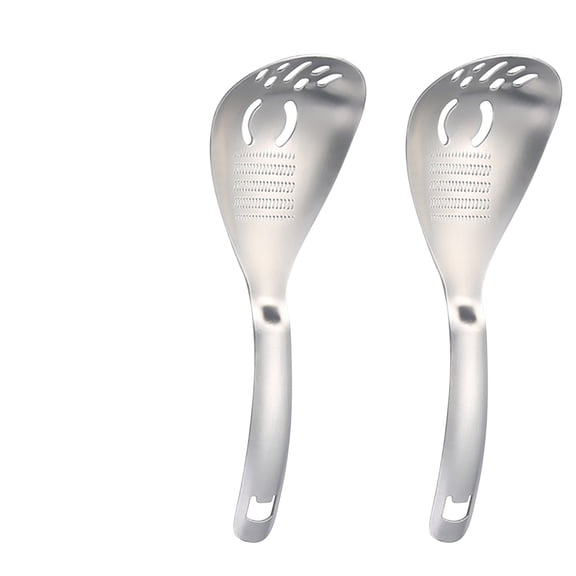 BZPIZ 2 Pack Stainless Steel Ginger Garlic Grater Spoons, Multipurpose Grinding and Strainer Spoon for Ginger Garlic Puree, Kitchen Food Prep Gadget