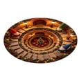 thumbnail image 1 of BZPIZ 24“ Christmas Round Rug, 3D Optical Illusion Train Tunnel Prank Rug, Christmas Train Holiday Floor Mat for Living Room Bedroom Entryway, 1 of 7