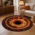 thumbnail image 1 of BZPIZ 24“ Christmas Round Rug, 3D Optical Illusion Train Tunnel Prank Rug, Christmas Train Holiday Floor Mat for Living Room Bedroom Entryway, 1 of 6