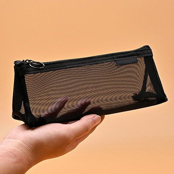 BZPIZ Back to S-chool Colored Pencil Case Binder Pencil Case with Smooth Zipper, Clear Window Pencil Case for Binder, Big Capacity 3 Ring Binder Pencil Bag for S-chool Office C-ollege T*een G*irls