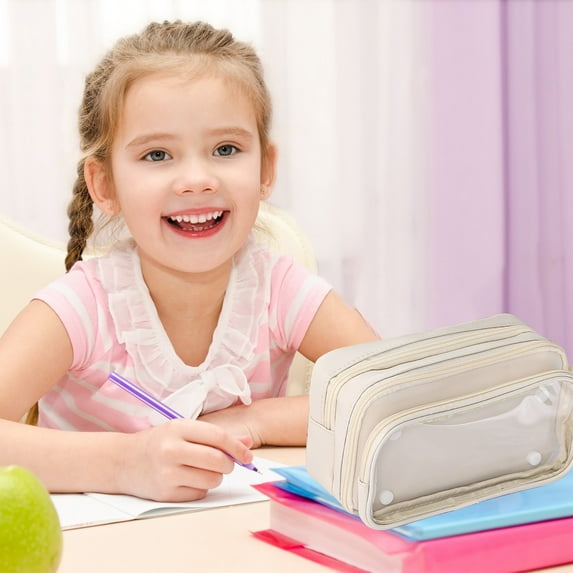 BZPIZ Back to S-chool Supplies Colored Pencil Case Aesthetic Zipper Pencil Box, Back to S-chool Supplies Essentials,Electronic Cable Organize for S*chool C*lassroom Supplies/S*tudent/Office/Home