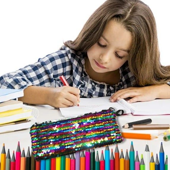 BZPIZ Back to S-chool Supplies Cute Pencil Case Pouch Large Storage High Capacity Bag Pouch Holder Box Organizer for Office Travel Holder Box