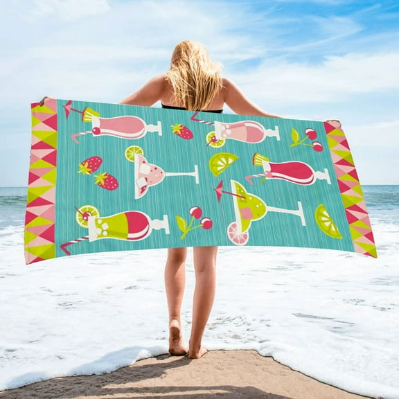 BZPIZ Beach Lightweight Thin Beach Towel Oversized Breathable Foldable beach towels for Swimming Pool Camping Beach Accessories Large Easy Pack Travel Things for Adult Gift