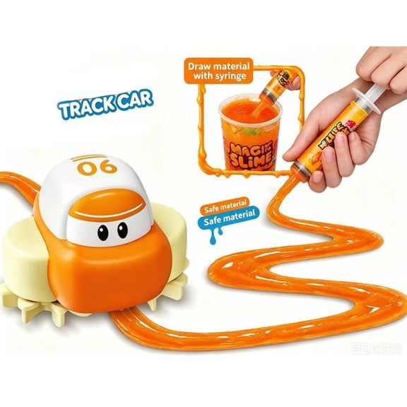 BZPIZ Bedazzling Kit Style DIY Line Tracking Car, Reusable Soft Drawing Route Interactive Logic Relax Toys Plastic Track Vehicle