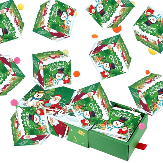 BZPIZ Christmas Surprise Gift Box with 12 Bouncing Boxes, Explosion Gift Box with Gift Bag for Cash Jewelry Small Gifts, Birthday Proposal Holiday Party Surprise