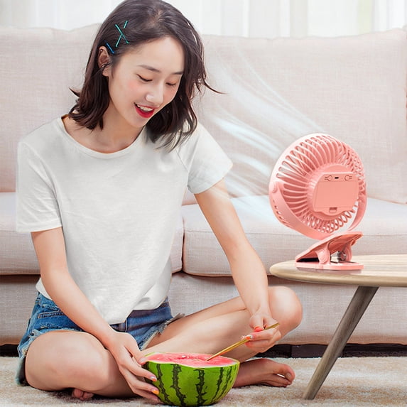 BZPIZ Desk Fan Mini Portable Clip-on Fans USB Rechargeable Mini Personal Cooling Fan for Home Office Outdoor Travel