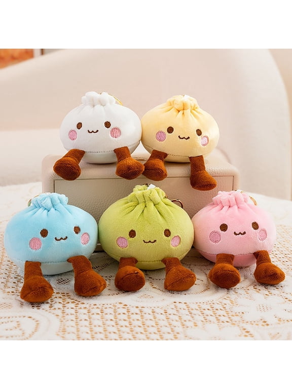 Dumpling Bag Keychains, Dumpling Sensory Toys, Plush Accessory and Hanging Decoration for Purse, Handbag, Backpack, Funny Gifts for Teens & Adults