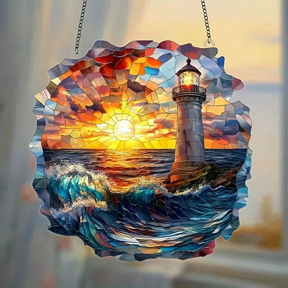 BZPIZ Garden Sculptures & Statues Suncatchers for Windows Hanging Sunset Sun Catcher Wall Decor Birthday Christmas Thanksgiving Gift