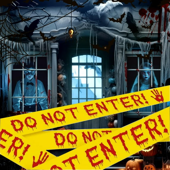 BZPIZ Halloween Decor Halloween Decorations Indoor Do Not Enter Caution Tape 1.92inx118ft for Haunted Houses, Party, Door, Danger Areas Decor 3 Pcs