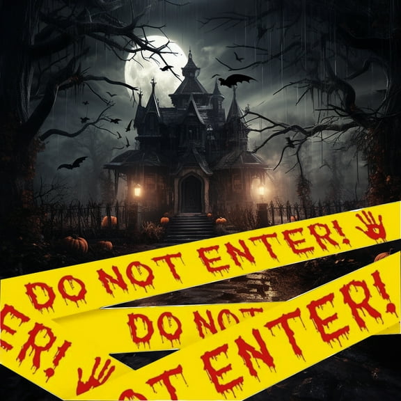BZPIZ Halloween Decor Halloween Decorations Party Caution Tape Halloween 1.92inx82ft for Haunted Houses, Party, Door, Danger Areas Decor